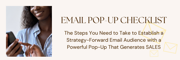 Website popup checklist form header